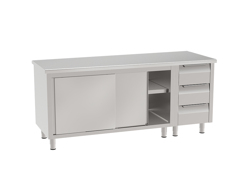 WORKBENCH-WITH-SLIDING-DOORS-AND-DRAWER-UNIT-ON-THE-RIGHT-SIDE